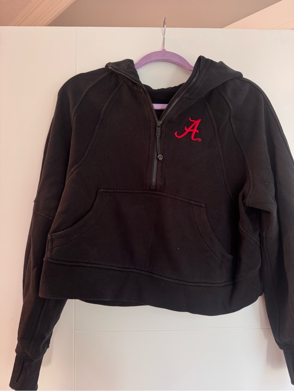 Lululemon University of Alabama Black Half-Zip Scuba Hoodie